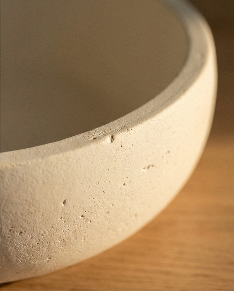 Baltas minimalistinis betono indas