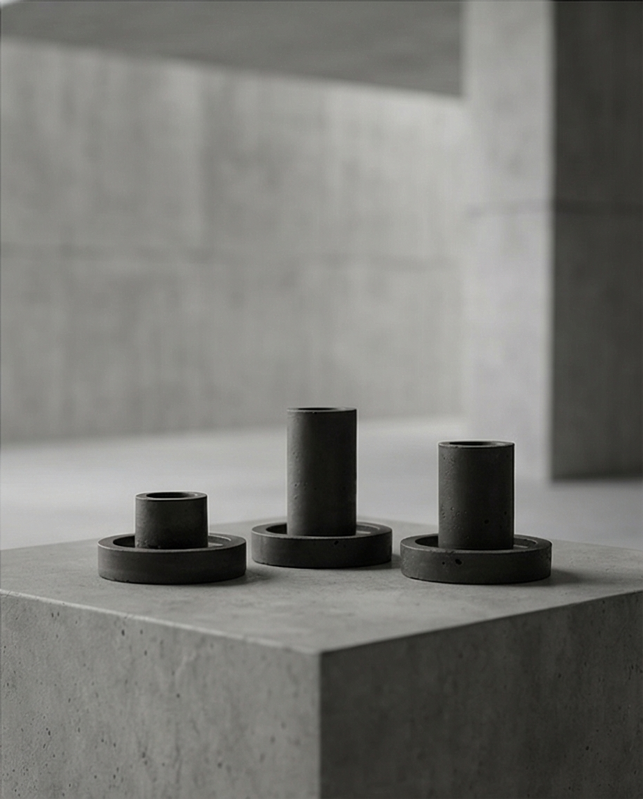 Minimalistinė betoninė žvakidė „Orbita“