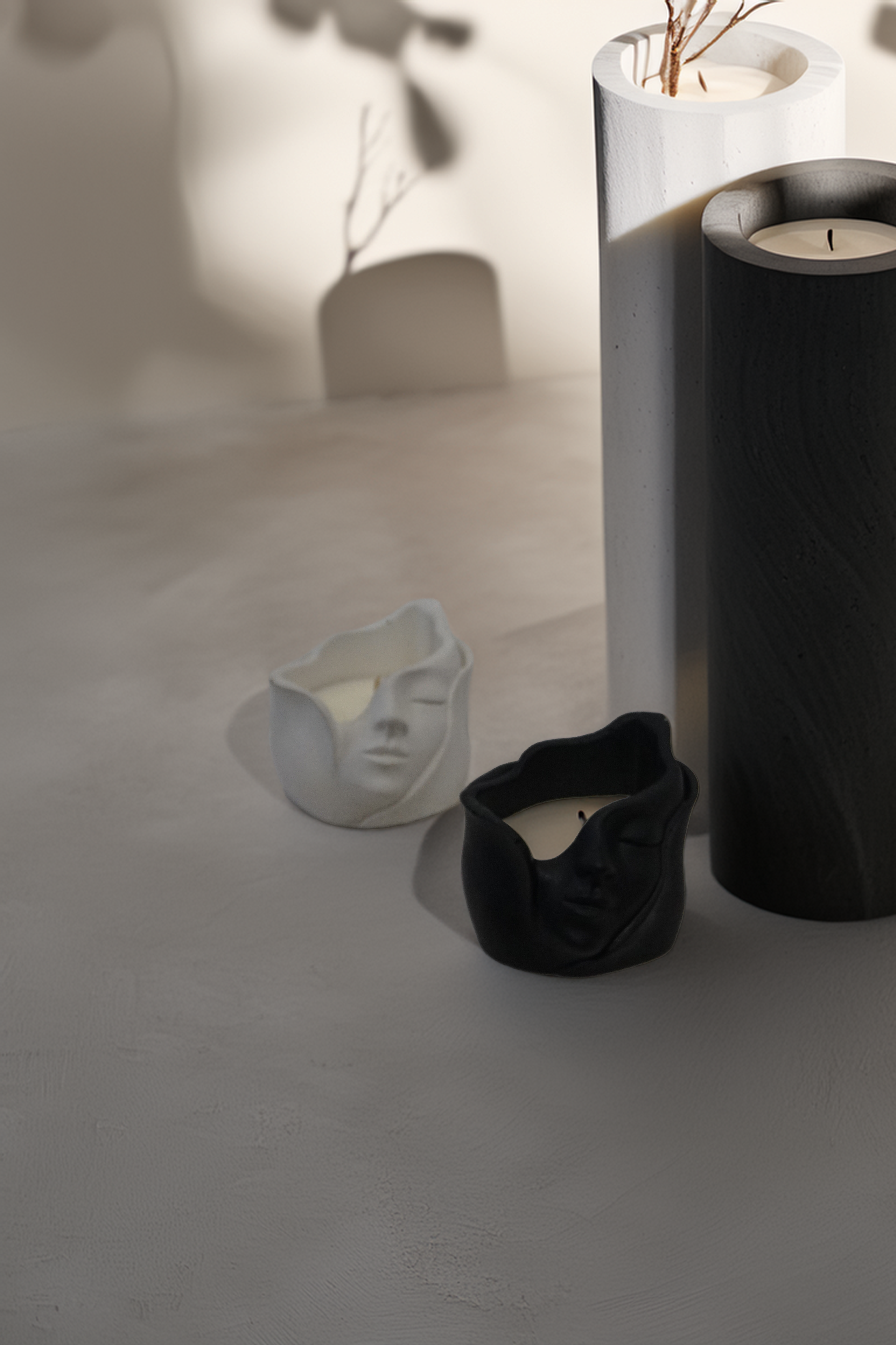 Betoninė žvakė "Veidas"