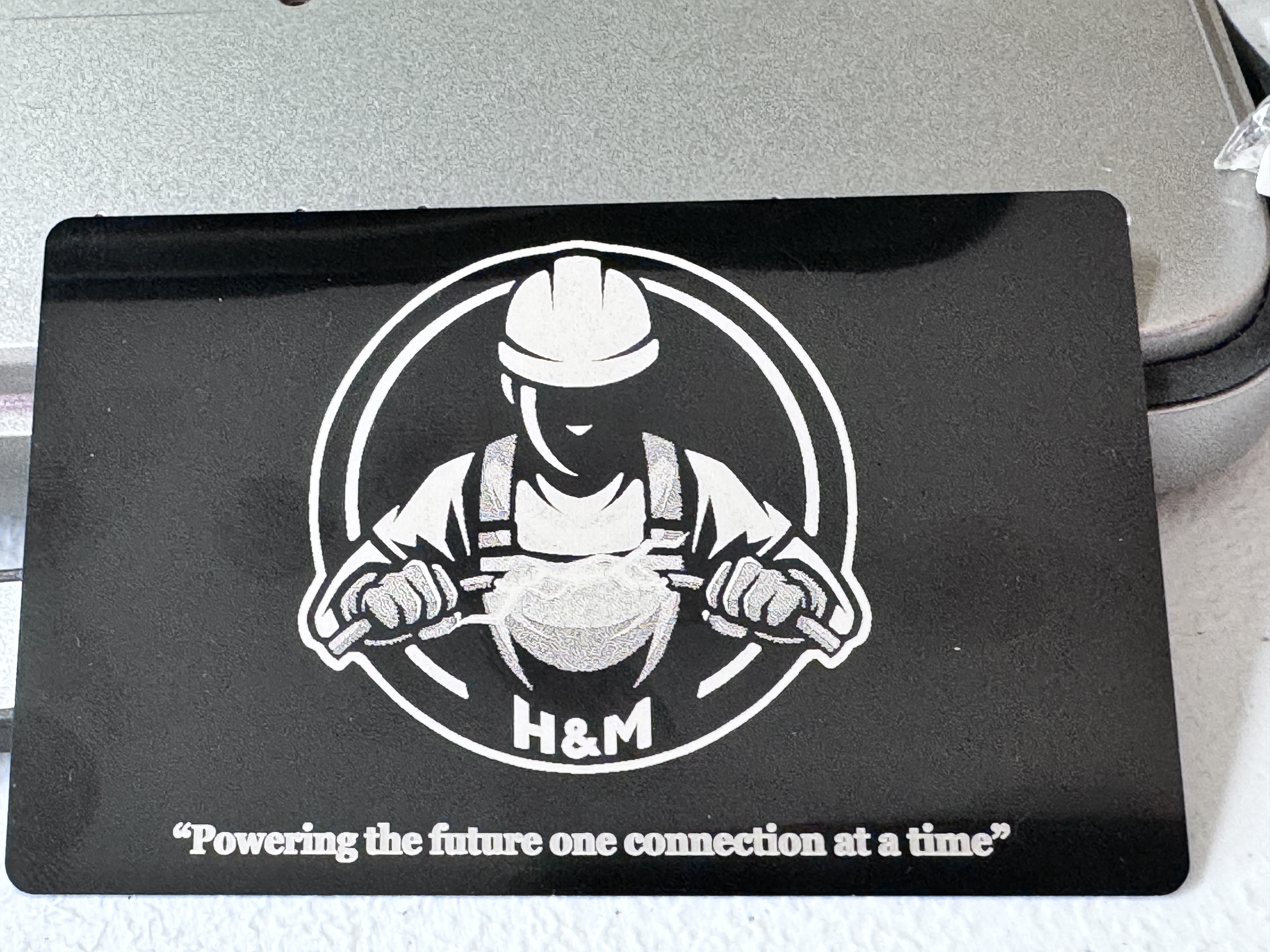 Metal Business Card Laser Engraved