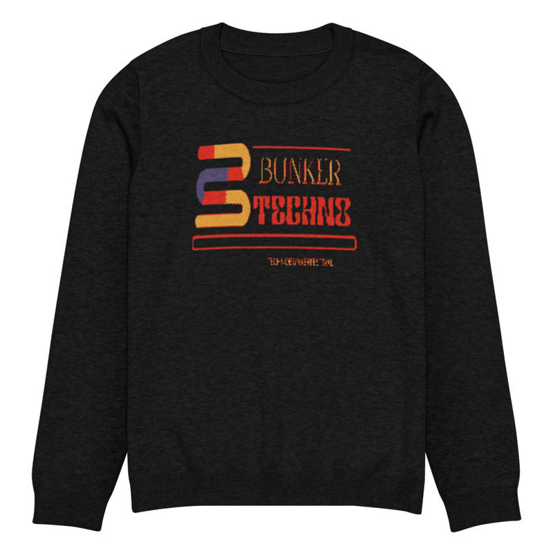 Jersey Negro Hombre “Bunker Techno Retro” | Estilo Minimal & Vintage | Techno Streetwear