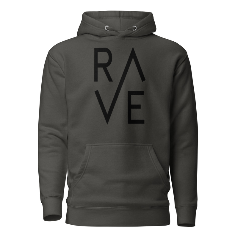 Sudadera unisex RAVE – diseño minimal techno moderno