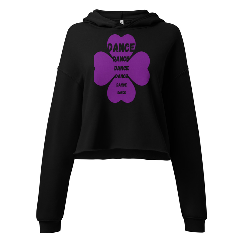 Sudadera corta mujer “Dance” trébol lila | Moda techno femenina