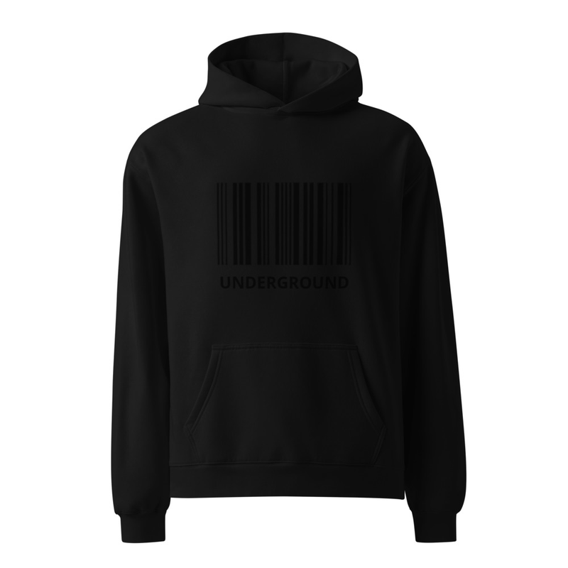 Sudadera Hombre “Underground” con Código de Barras – Estilo Techno Streetwear