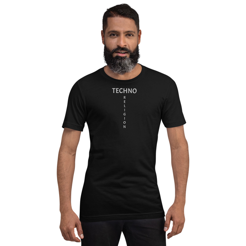 Camiseta techno religion | diseño cruz minimal estilo underground