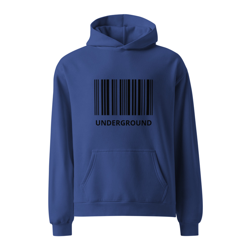 Sudadera Hombre “Underground” con Código de Barras – Estilo Techno Streetwear