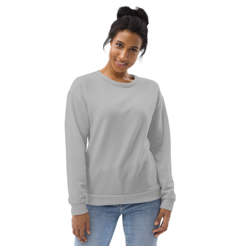 Sudadera Reciclada Gris para Mujer | All Over Print | Moda Eco & Minimalista