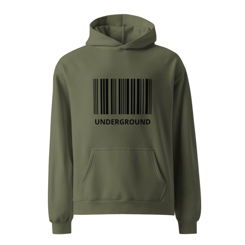Sudadera Hombre “Underground” con Código de Barras – Estilo Techno Streetwear
