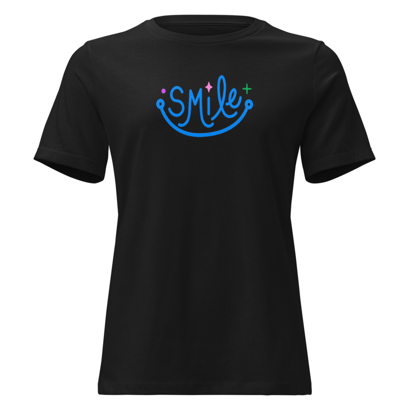 Camiseta Smile Azul | Moda Techno Minimalista Mujer