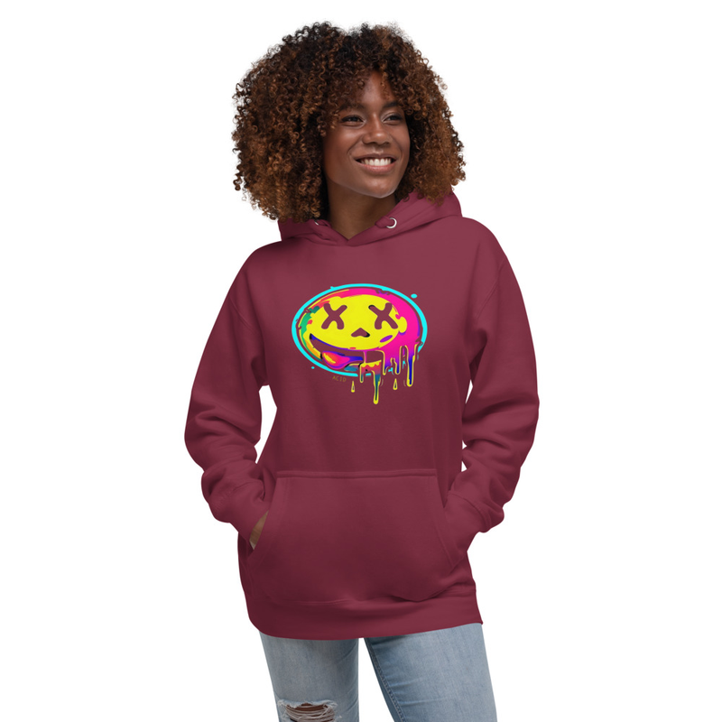 Sudadera Acid Smiley | unisex  Psicodélica Rave | Hoodie Neon Fluorescente | Techno EDM Festival