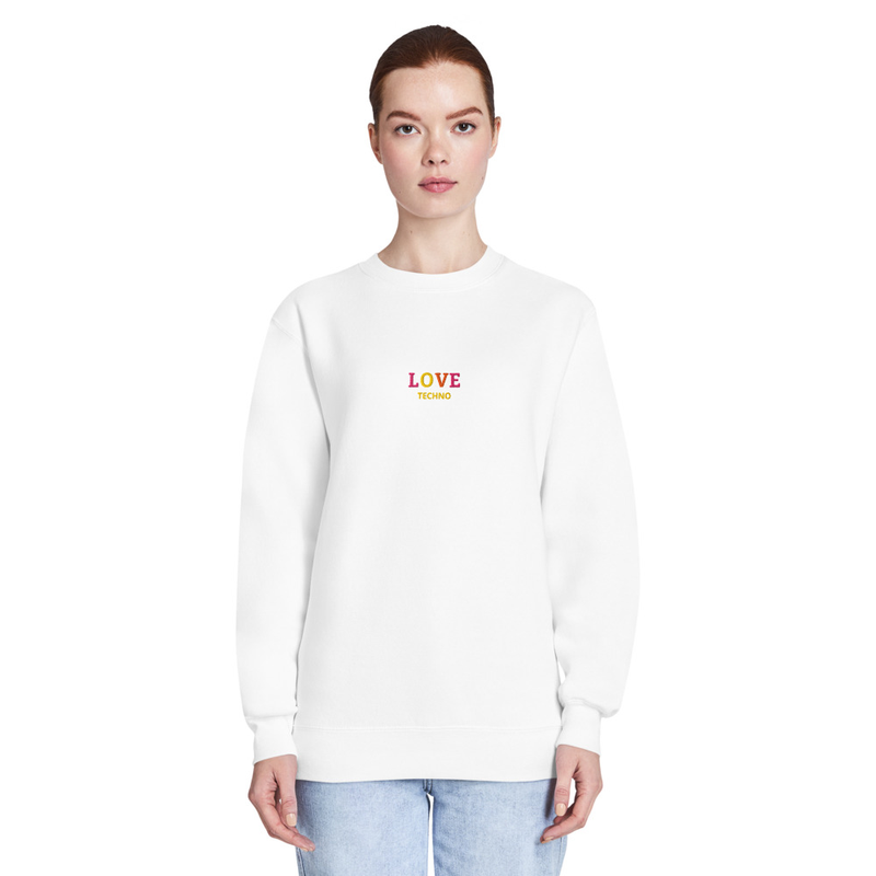 Sudadera de Lana para Mujer “Love Techno” – Estilo Minimal & Cálido 
