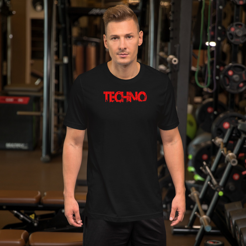 Camiseta techno | diseño minimal en rojo estilo rave