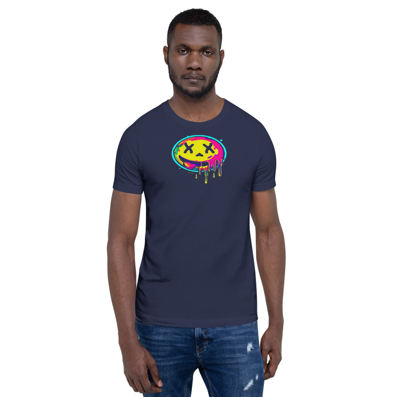 Camiseta acid drip | diseño smiley rave flúor