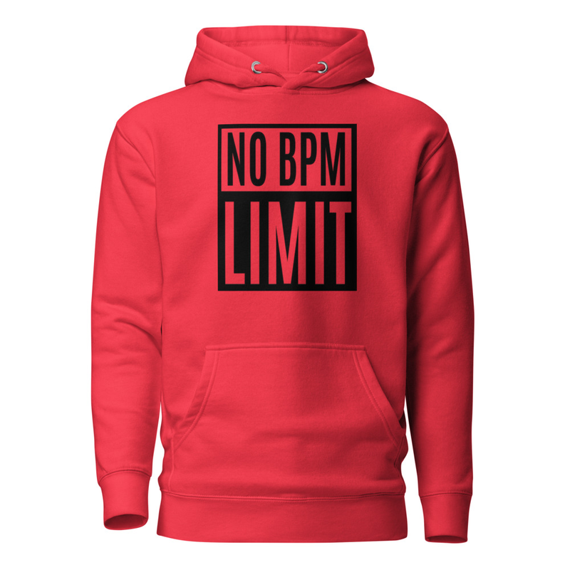Sudadera unisex “No BPM Limits” | Moda techno rave, estilo electrónico underground