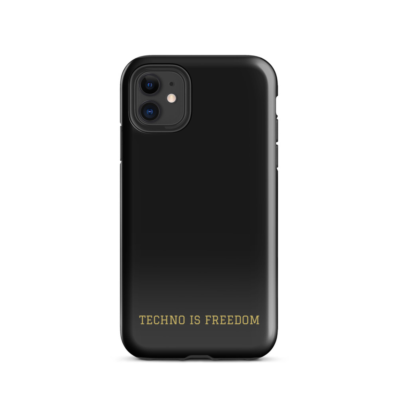 Funda iPhone Tough Case – “Techno Is Freedom” | Estilo Techno Minimal | Negra, Antigolpes, Iphone del 11 al 17