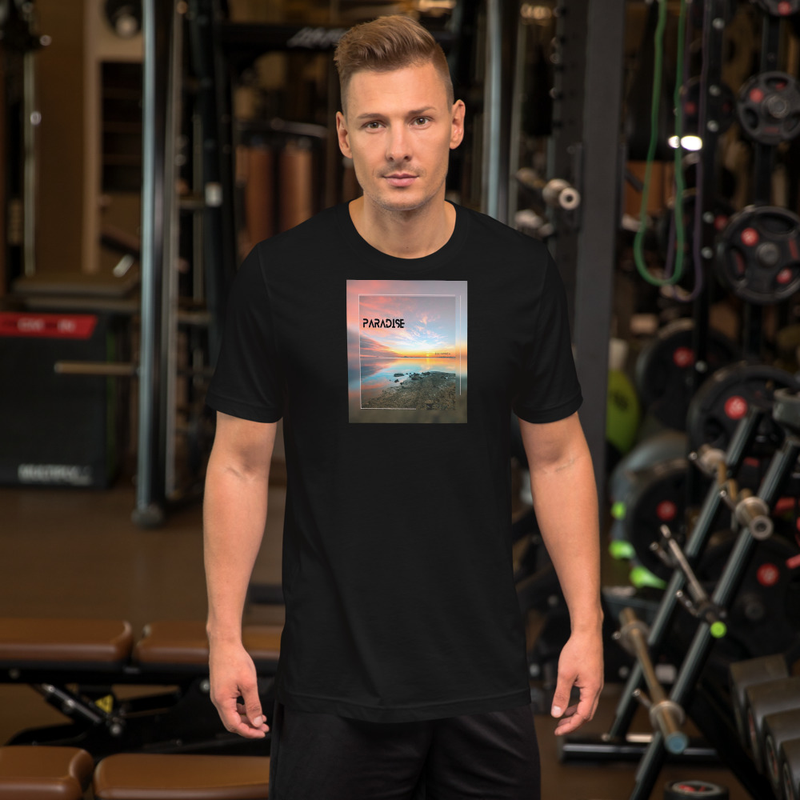 Camiseta Paradise | Atardecer en la playa estilo Techno Festival