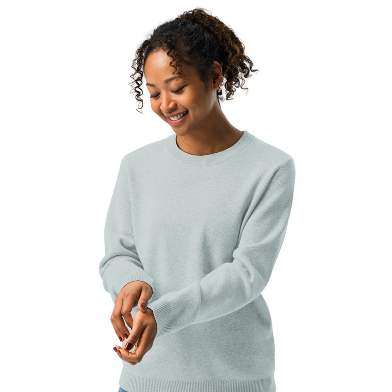 Jersey de Punto Azul Claro para Mujer | Knitted Crew Neck Sweater | Suave, Elegante y Cálido