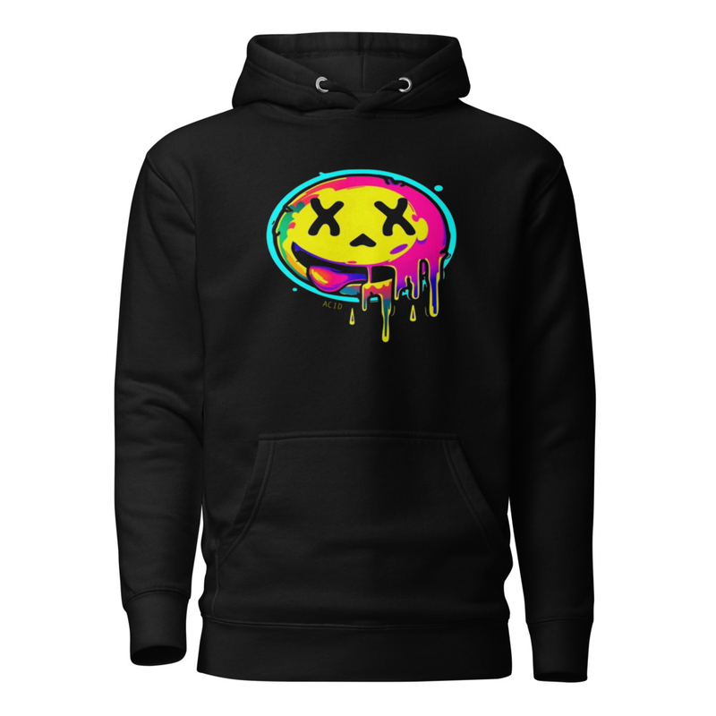 Sudadera Acid Smiley | unisex  Psicodélica Rave | Hoodie Neon Fluorescente | Techno EDM Festival