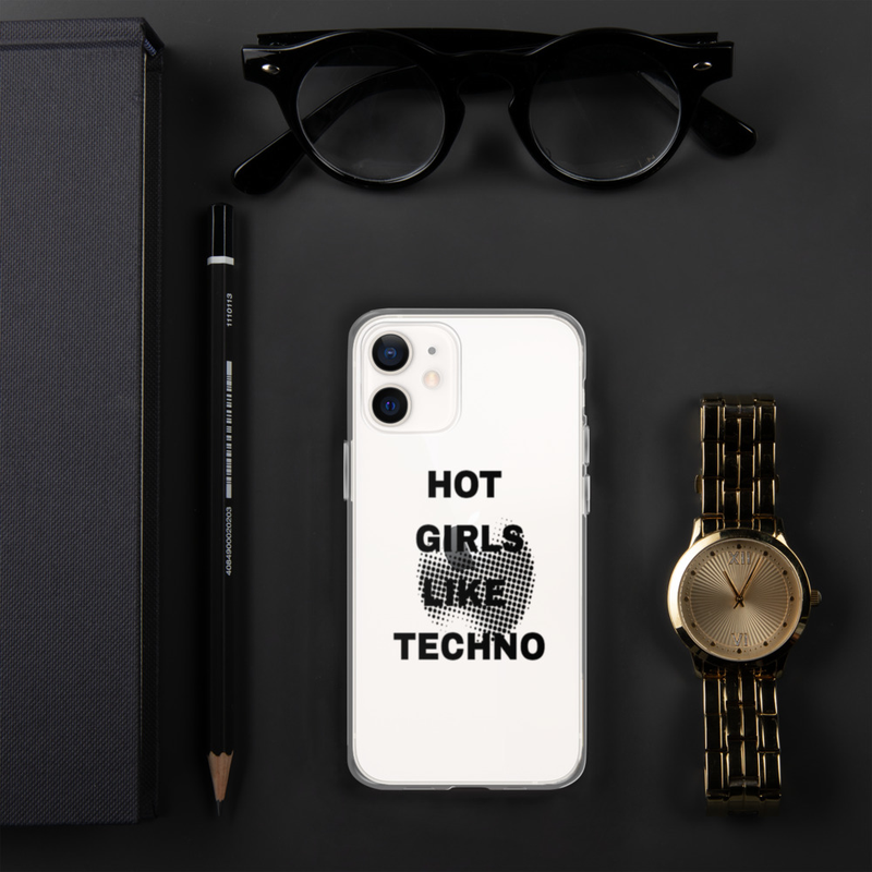 Funda iPhone Transparente “Hot Girls Like Techno” | Carcasa Clear Case Antigolpes para Chicas Techno