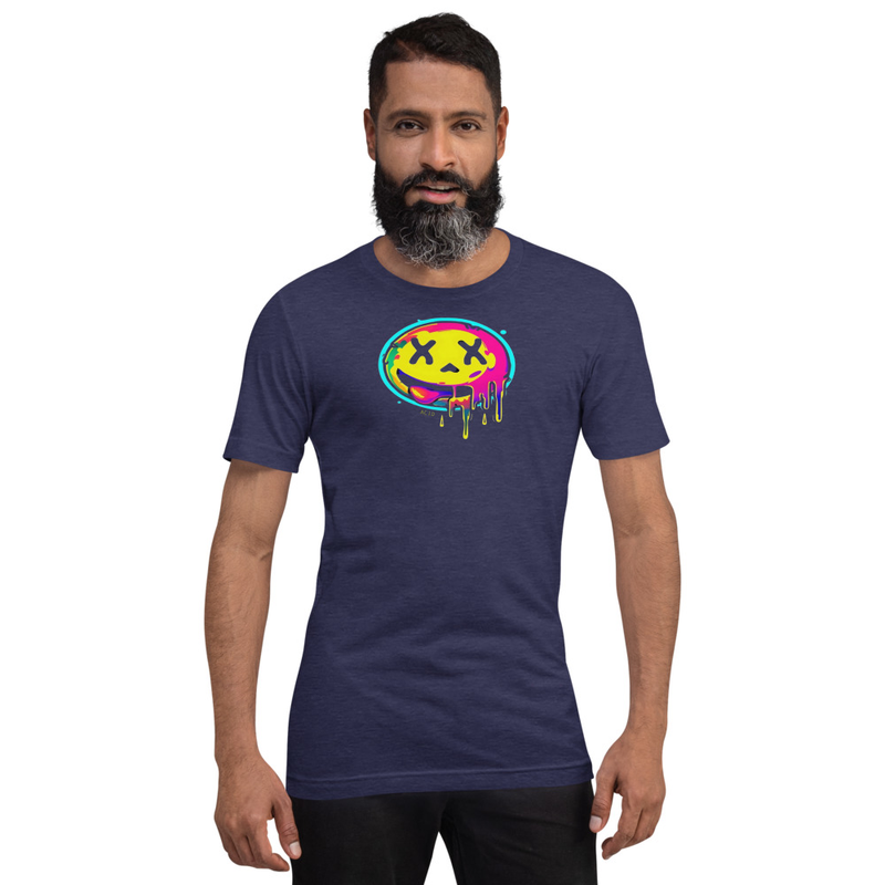 Camiseta acid drip | diseño smiley rave flúor