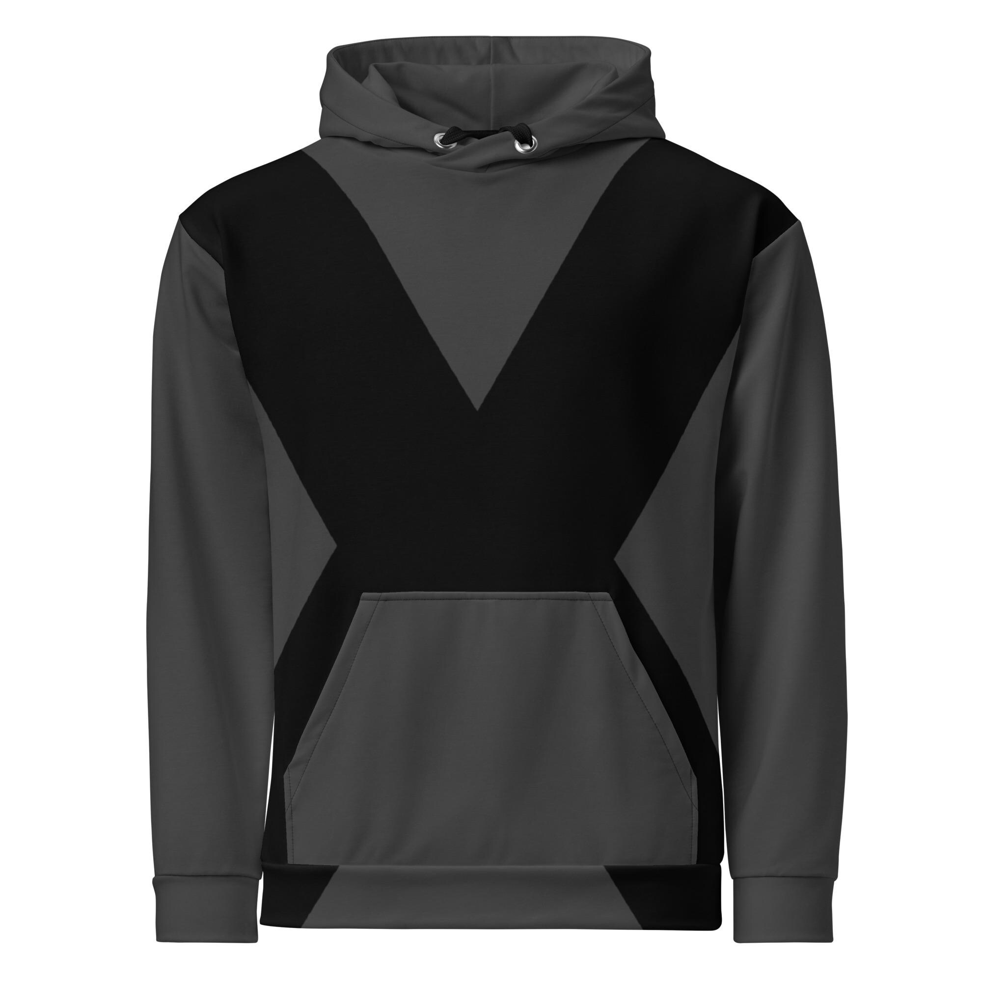 Sudadera Techno Hombre – Gris con Diseño X y Detalles Amarillos | Estilo Rave Urbano