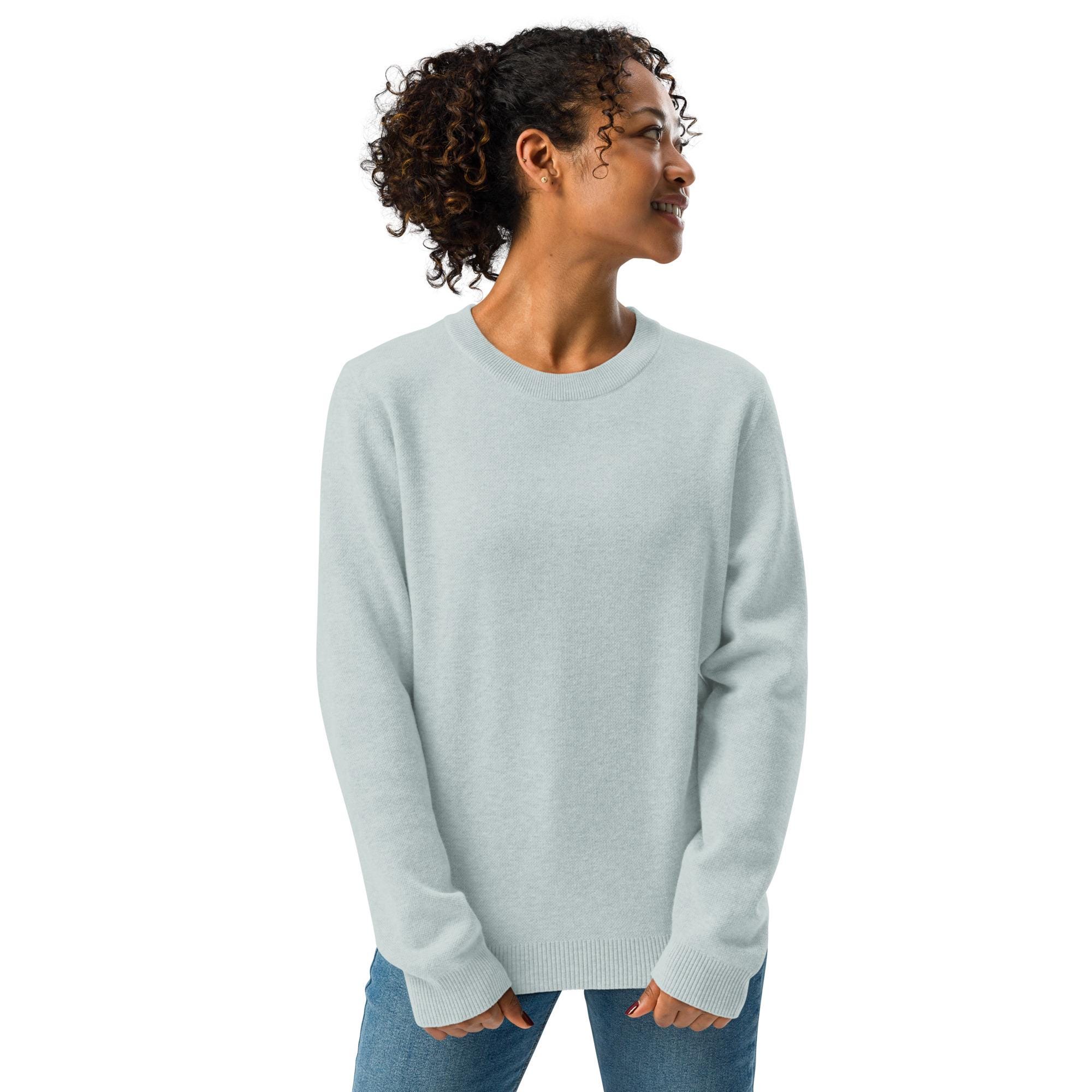 Jersey de Punto Azul Claro para Mujer | Knitted Crew Neck Sweater | Suave, Elegante y Cálido