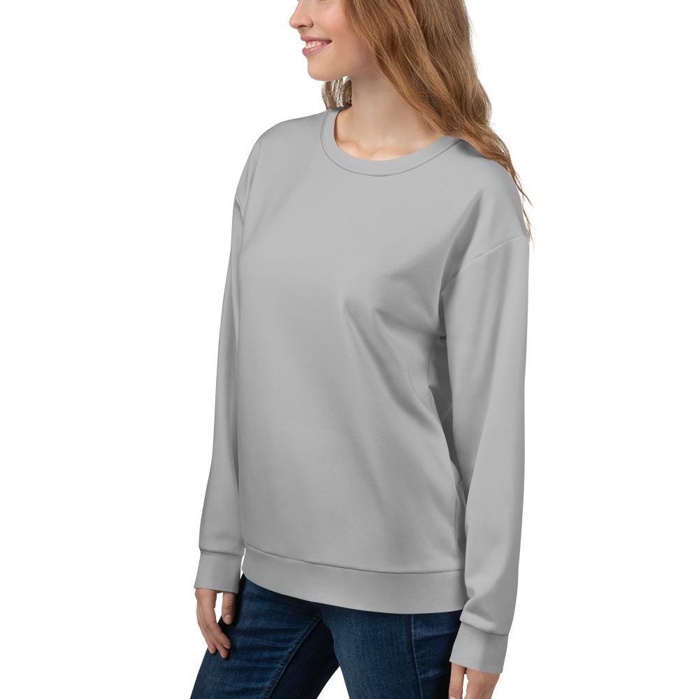 Sudadera Reciclada Gris para Mujer |  All Over Print | Moda Eco & Minimalista