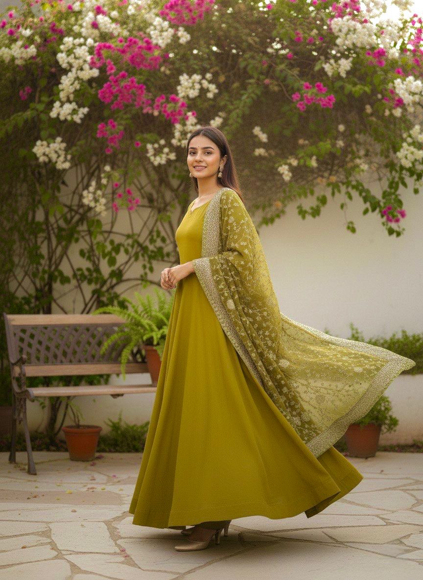 Light Green  Anarkali Set