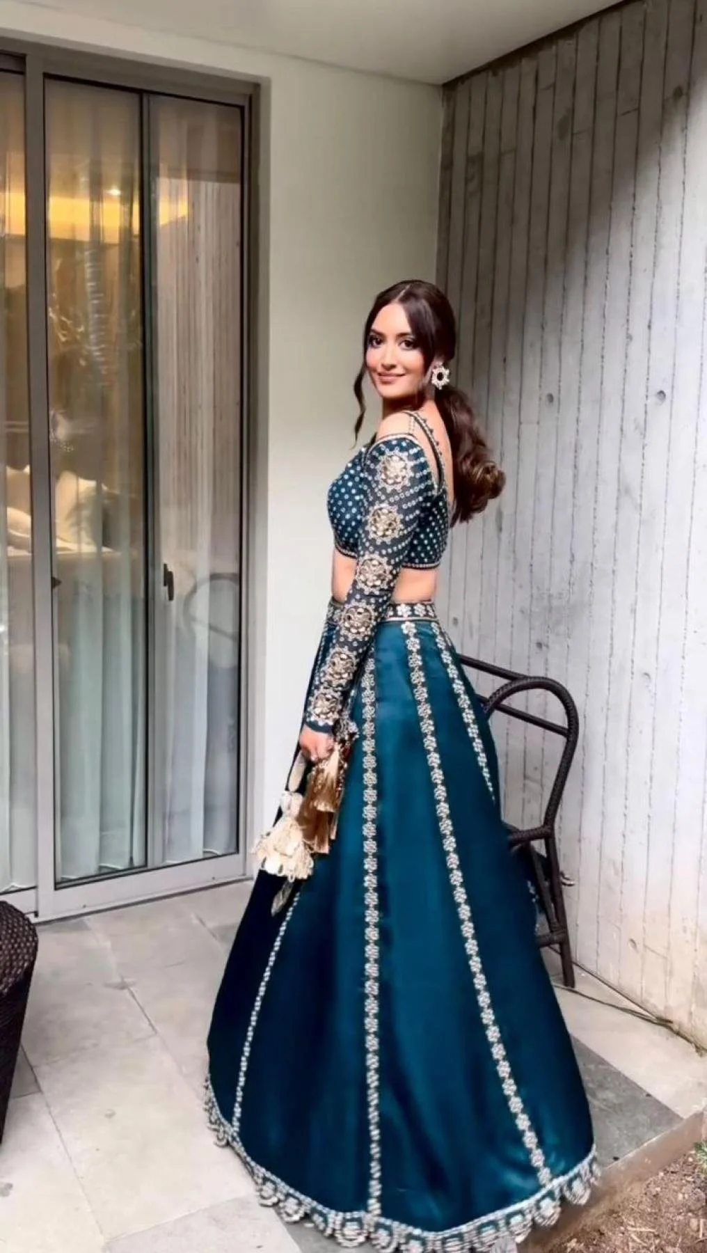 Teal blue luxe Raani ensemble