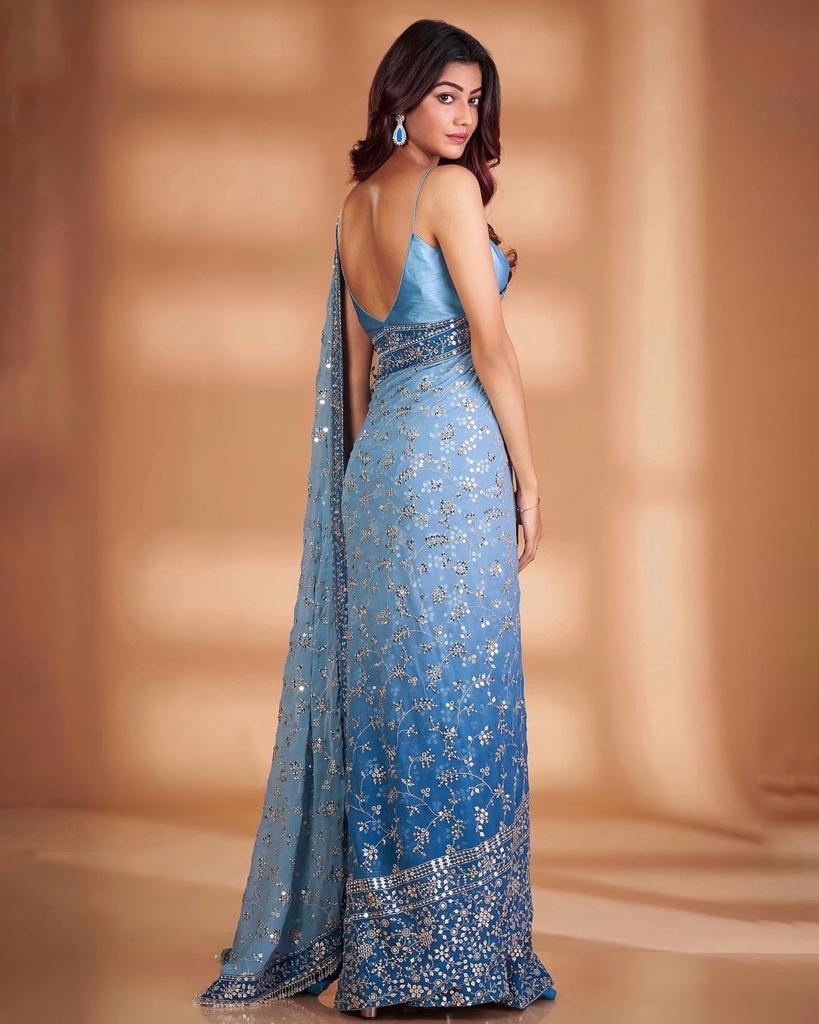 Dreamy ocean custom ensemble Saree