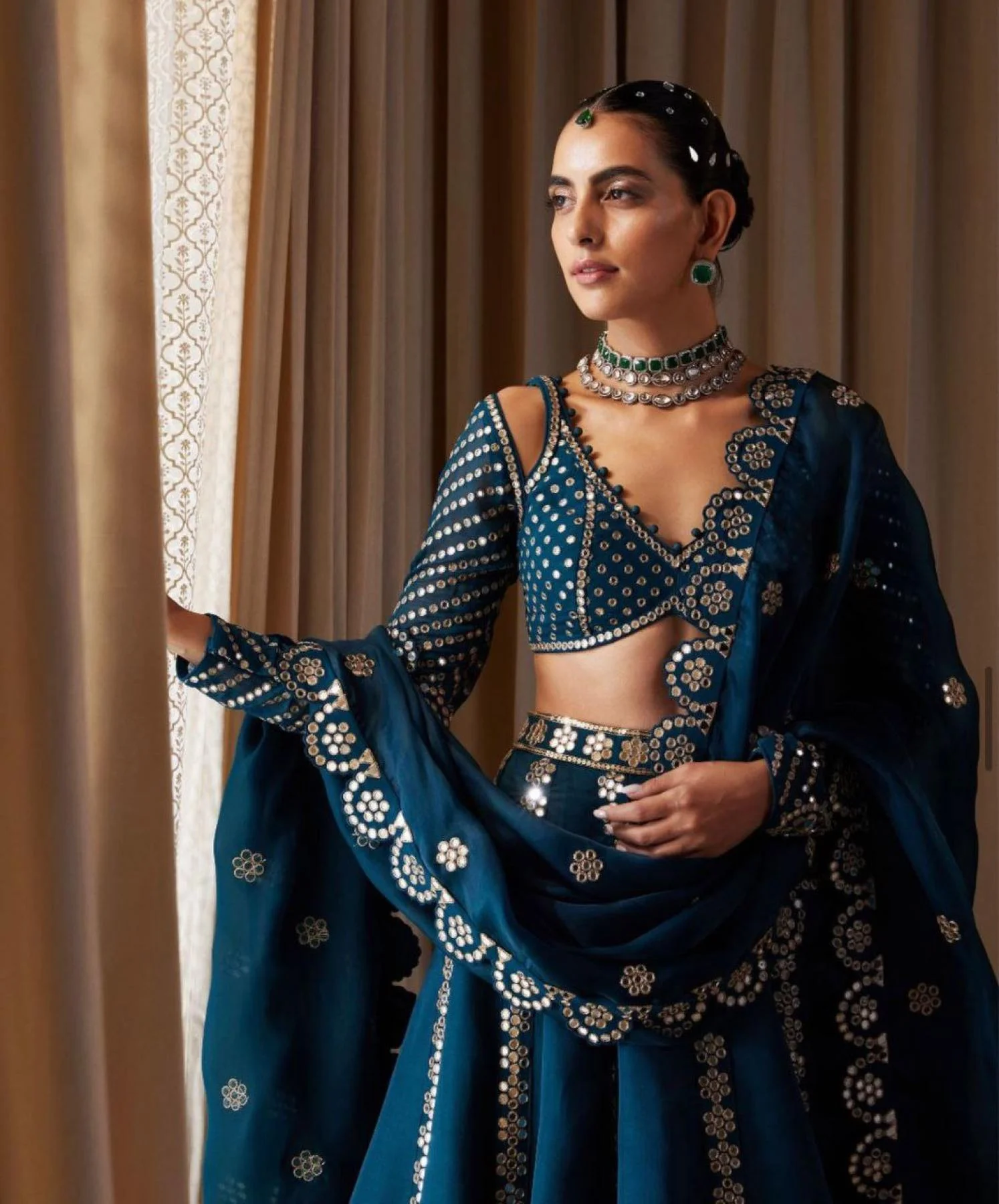 Teal blue luxe Raani ensemble