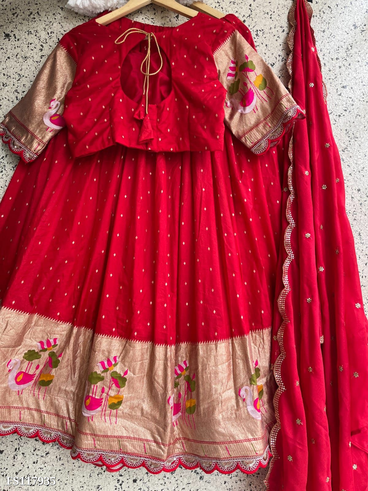 Blood Red  Flamingo lehnga choli