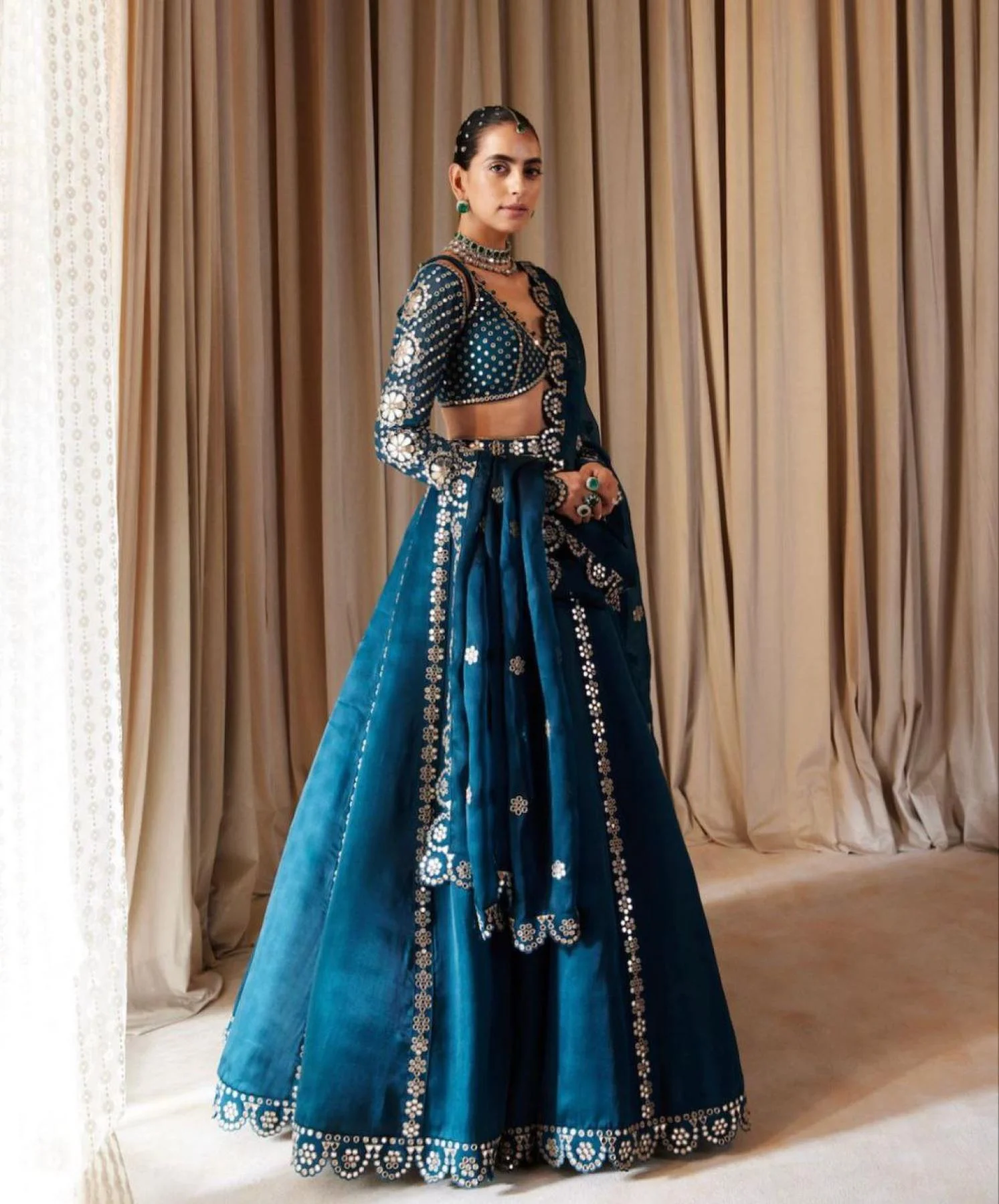 Teal blue luxe Raani ensemble