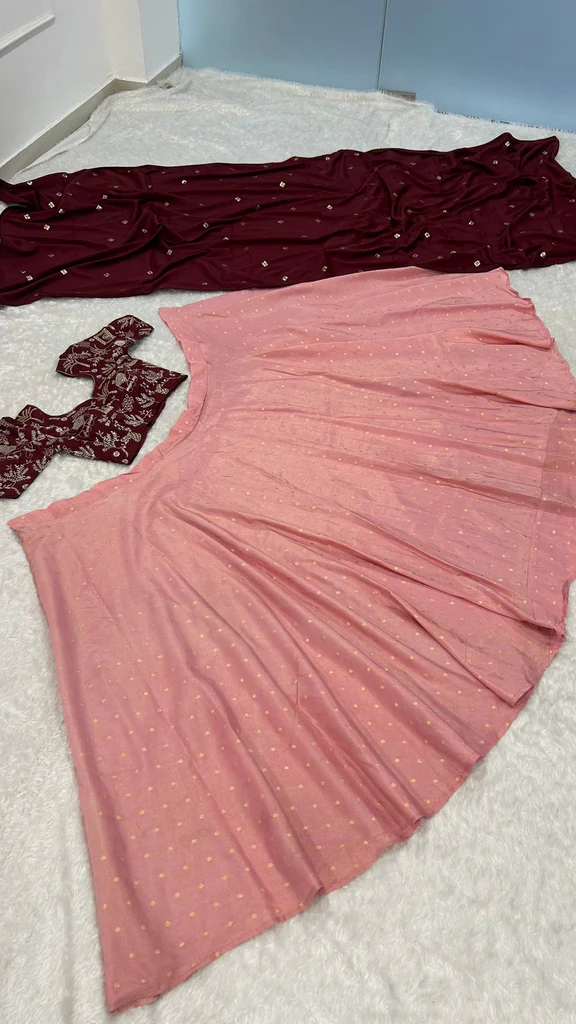 Blush Pink and dark purple contrast ensemble