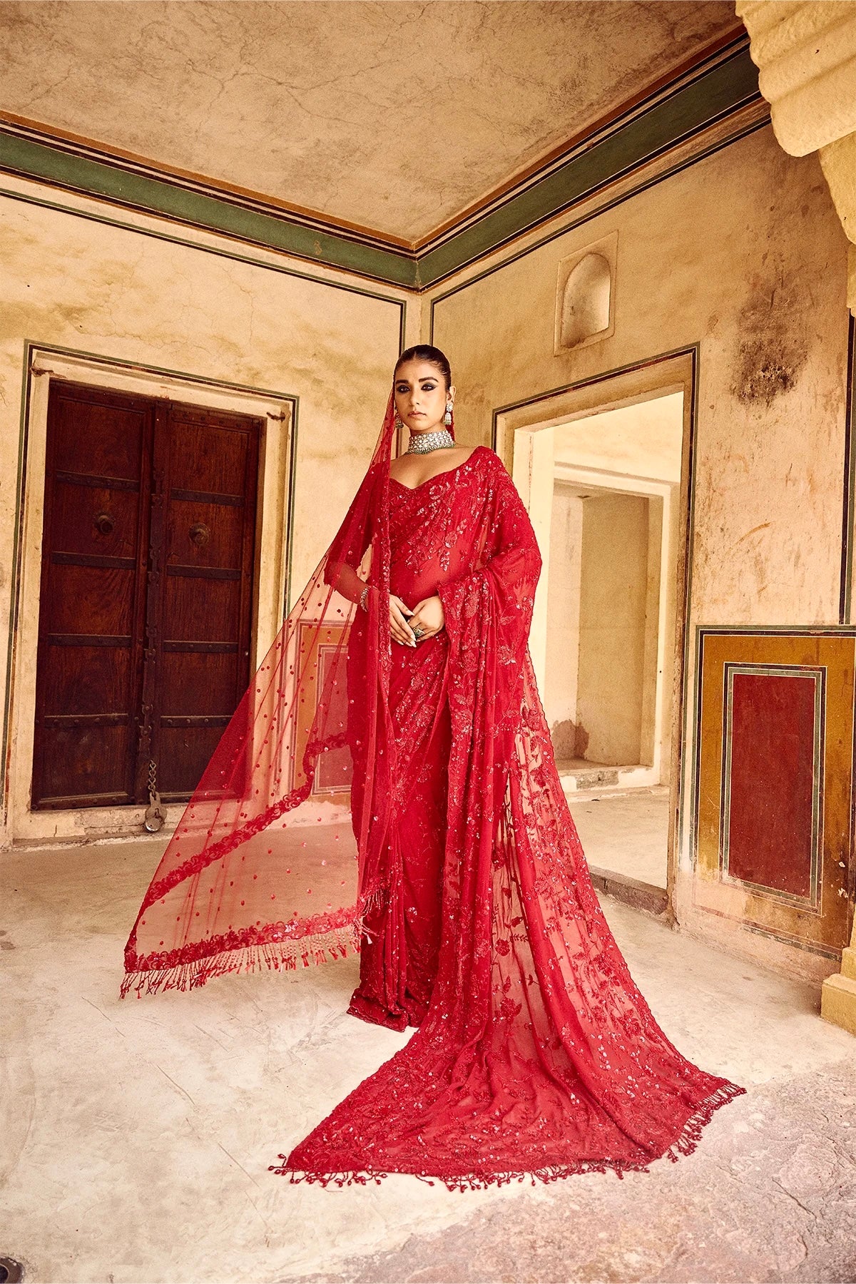 Lavish Laal Rani Saree Ensemble