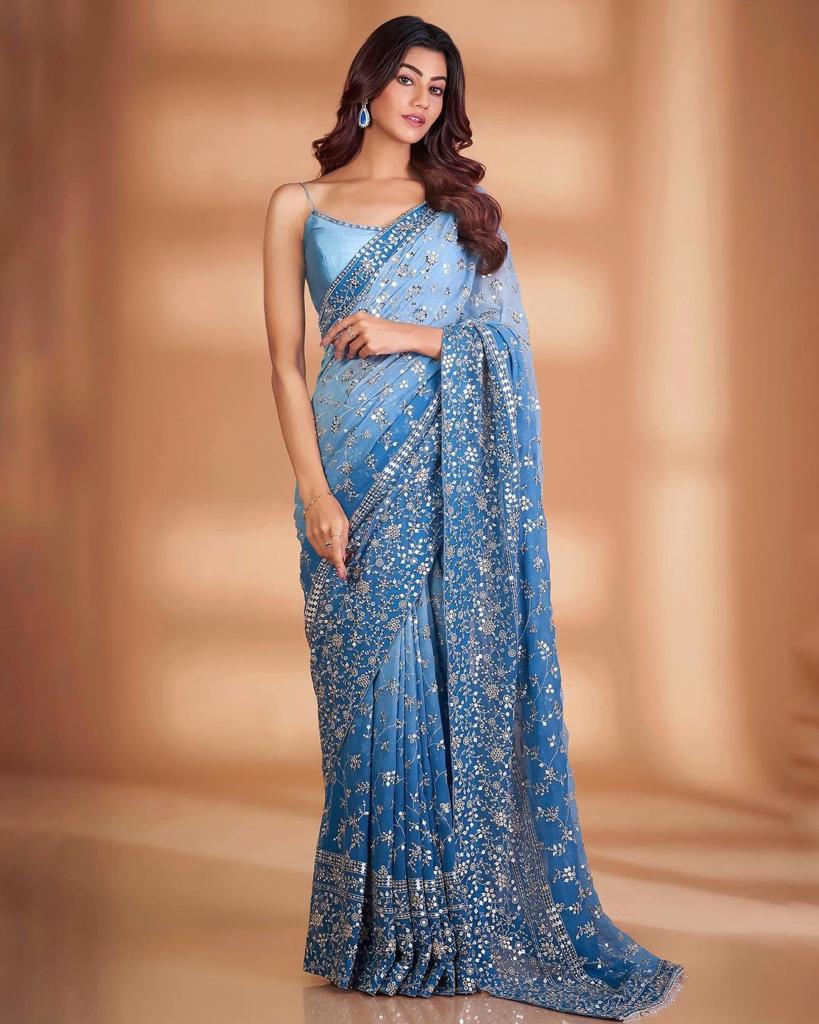Dreamy ocean custom ensemble Saree