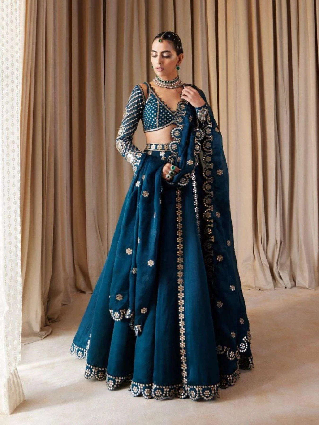 Teal blue luxe Raani ensemble