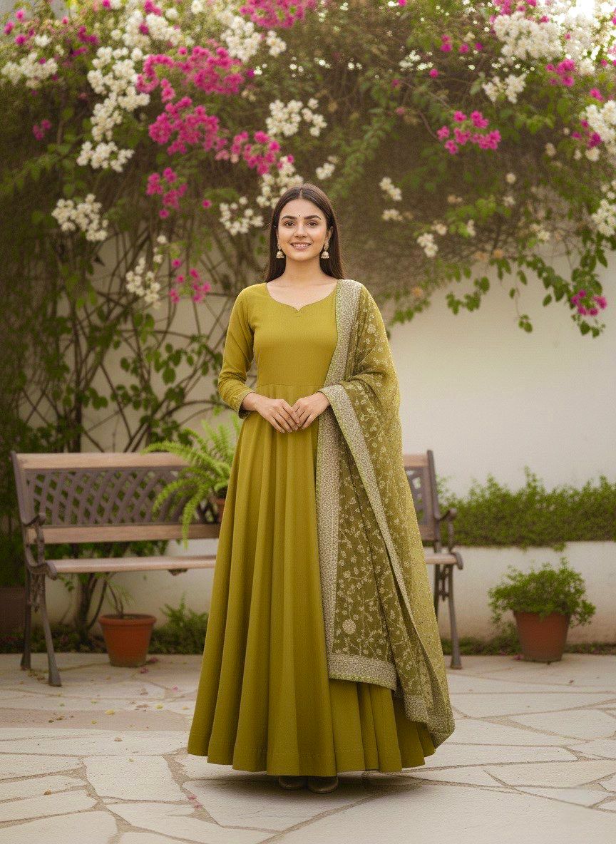 Light Green  Anarkali Set