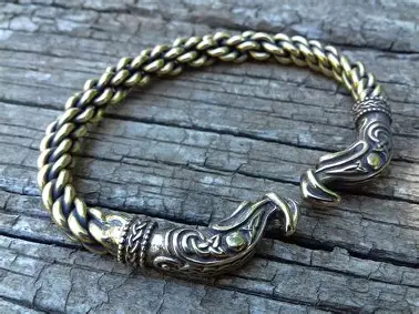 Bracelet viking en argent et bronze