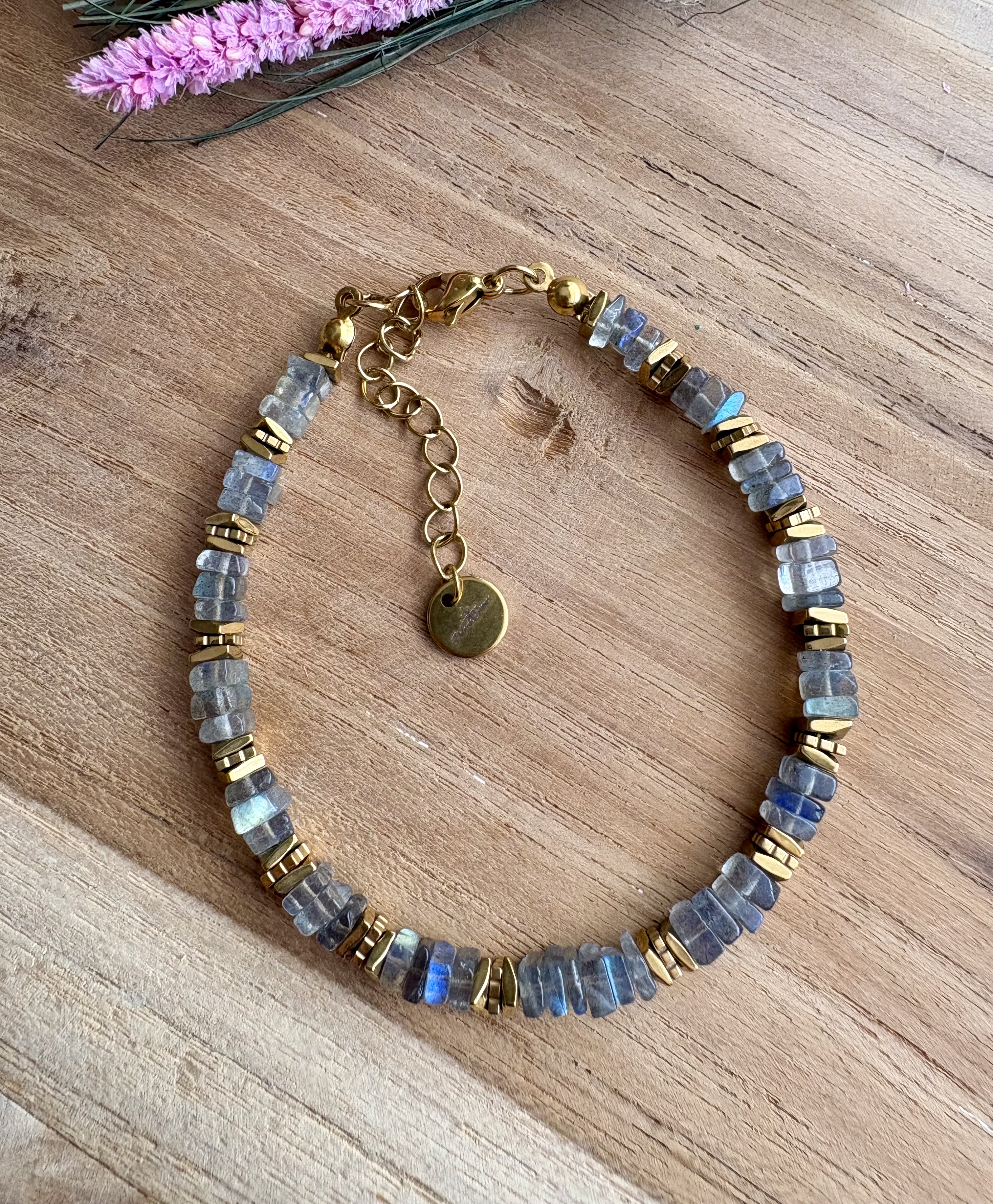 Bransoletka Aurora disc/ labradoryt/ hematyt