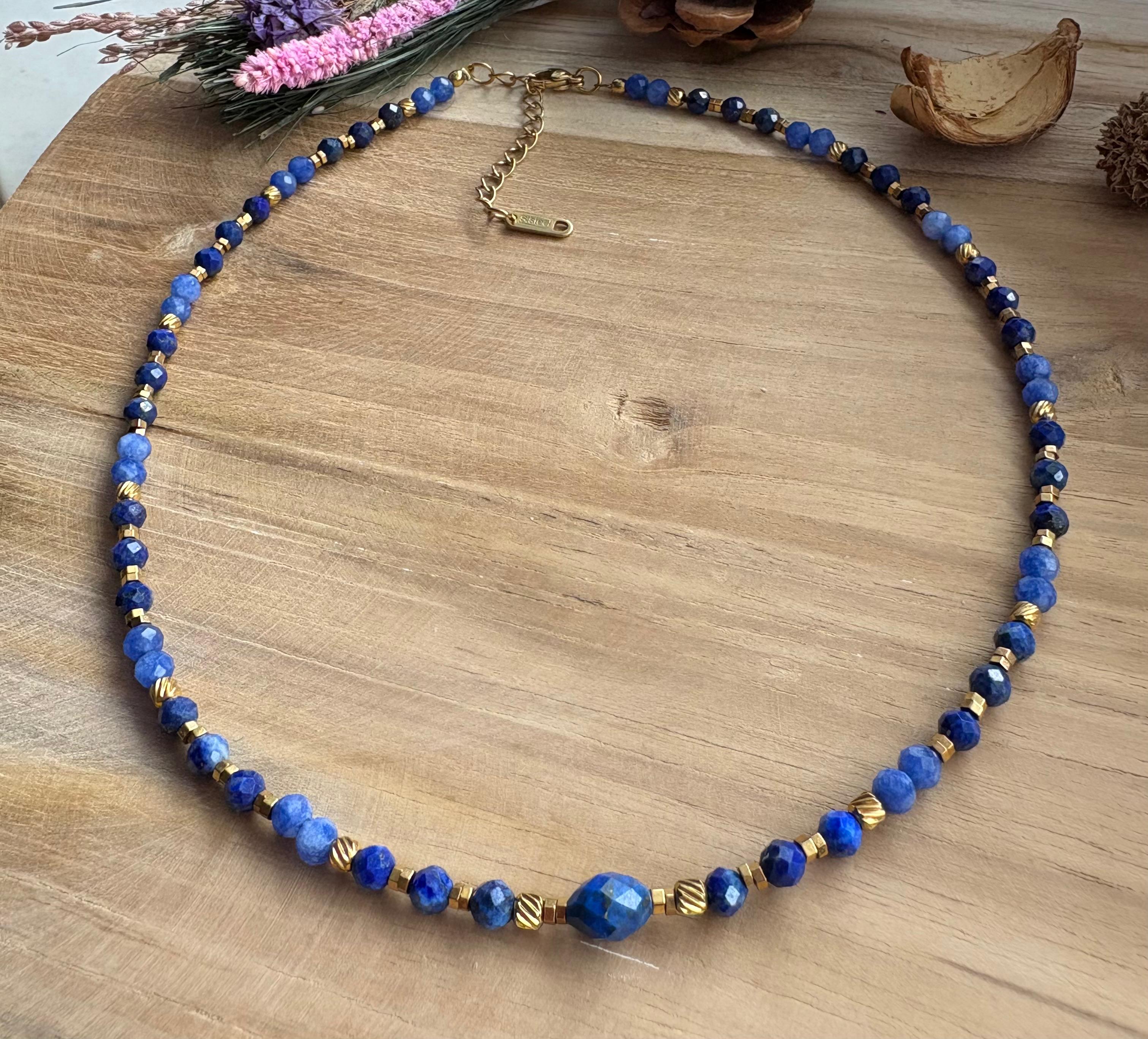 Naszyjnik lapis lazuli/awenturyn - Royal blue