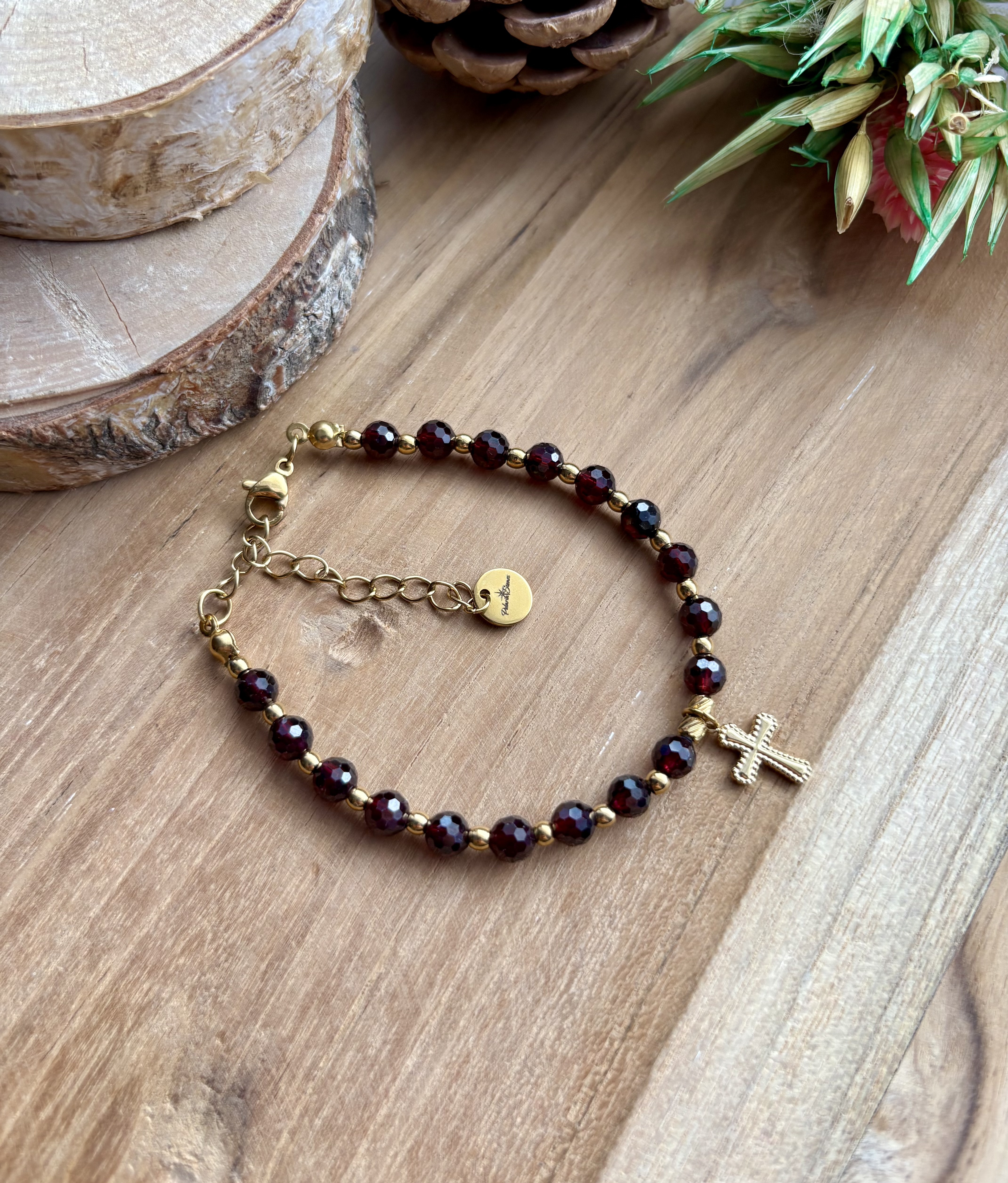 Bransoletka z granatu/ Claret