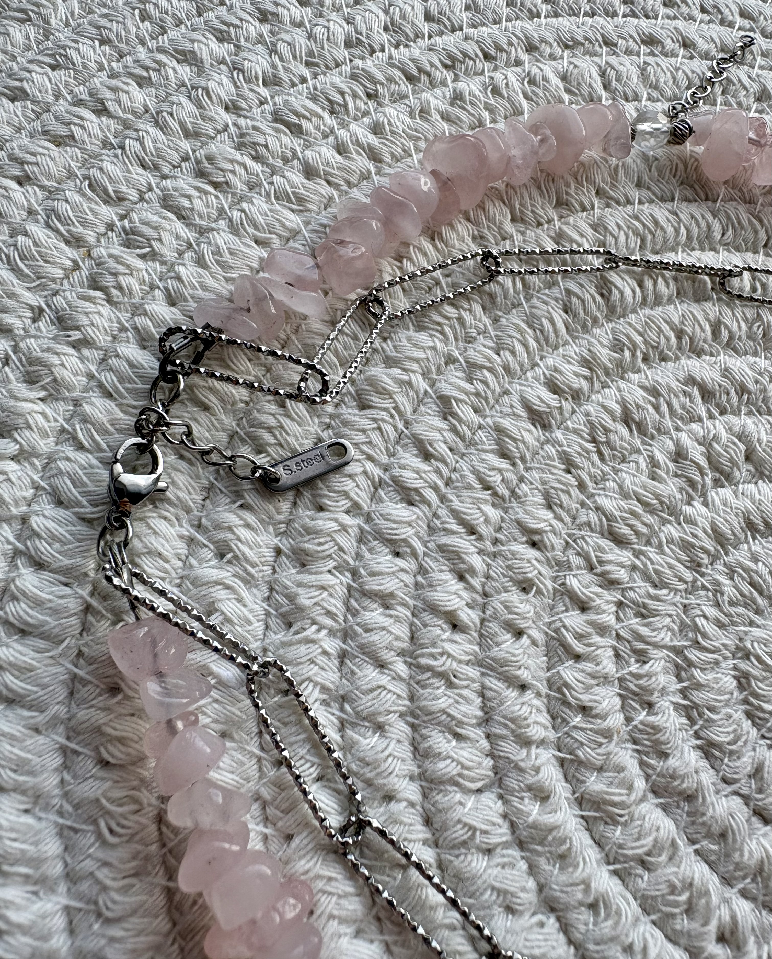 Kolia Rosy Queen/ kwarc różowy/ kryształ górski 