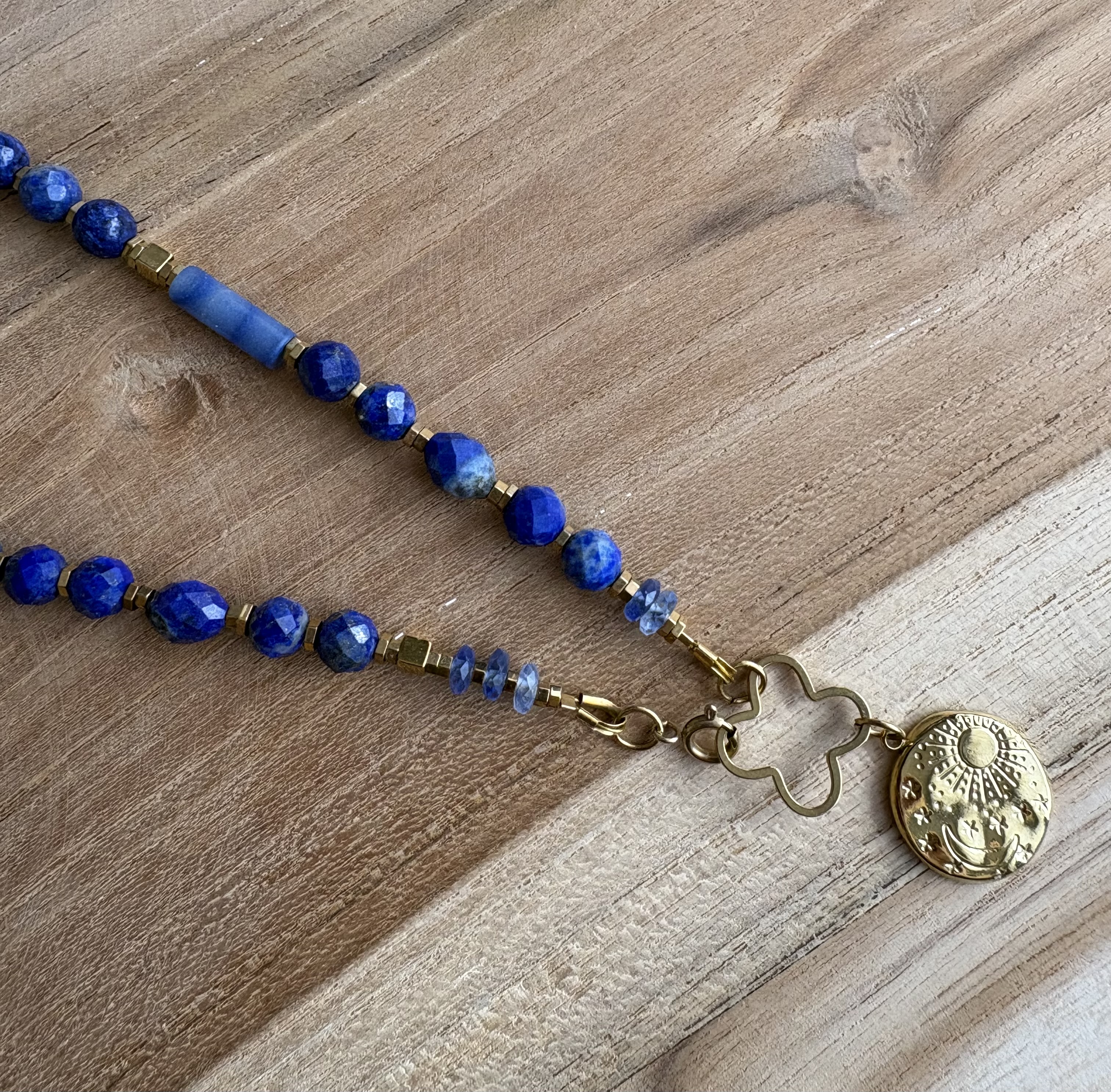 Naszyjnik Cornflower blue dream/lapis lazuli/awenturyn/kianit/hematyt