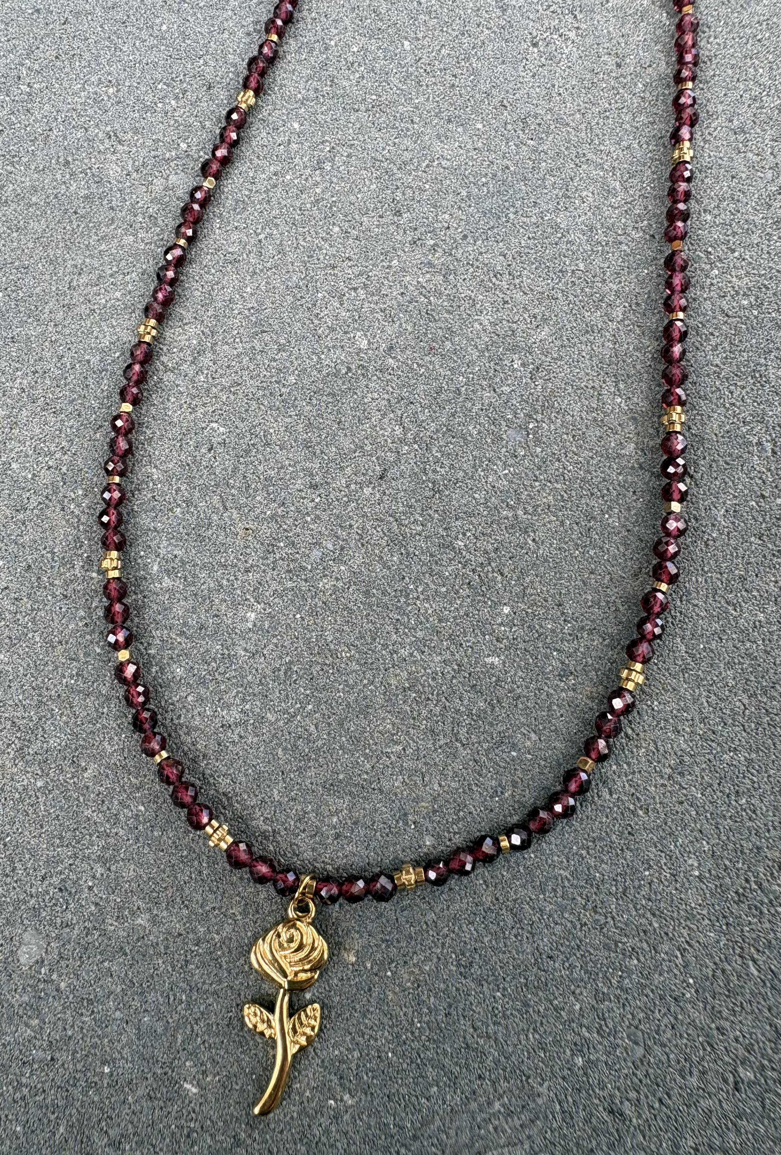 Naszyjnik Passion Rose/granat/hematyt