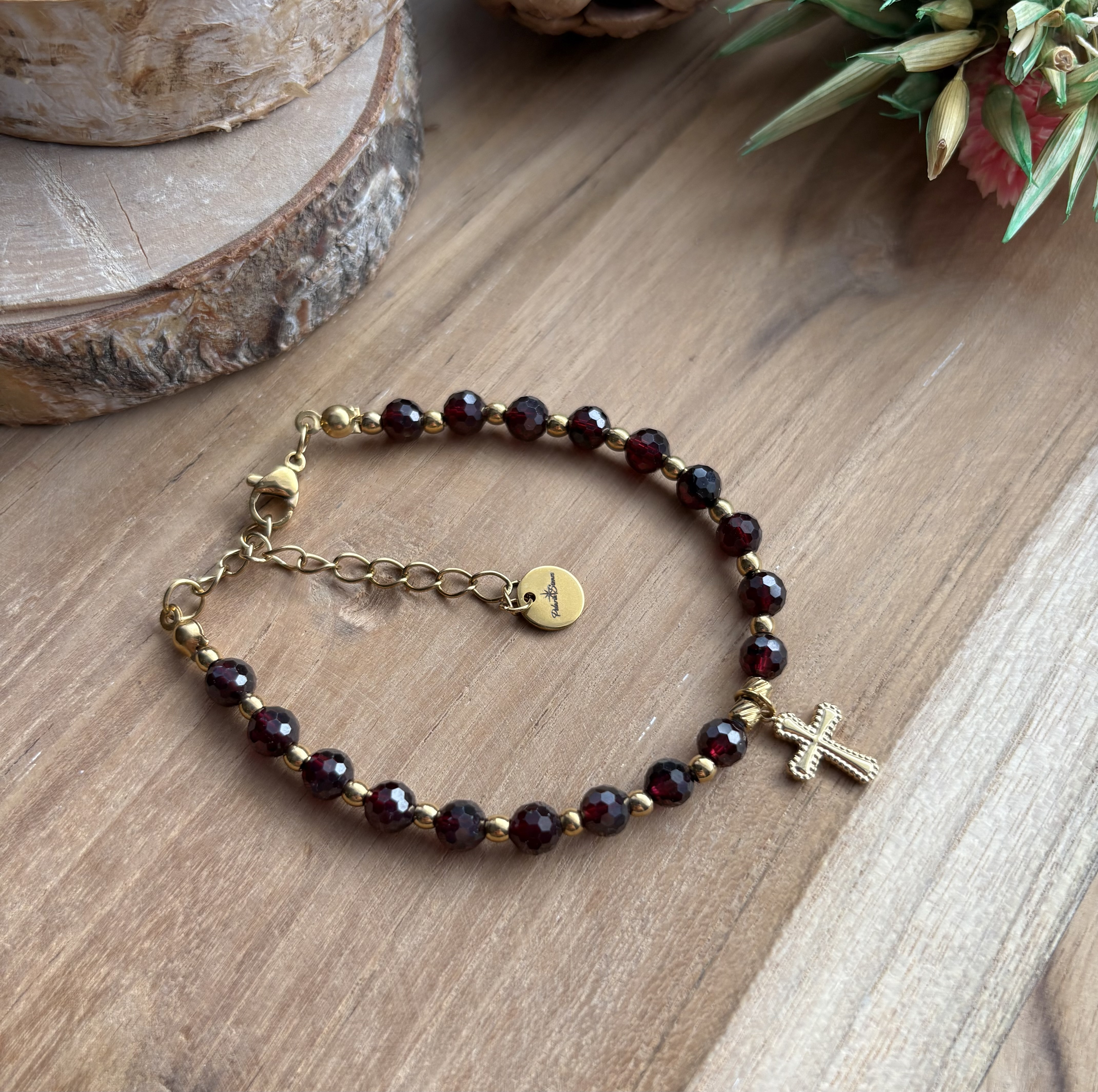 Bransoletka z granatu/ Claret