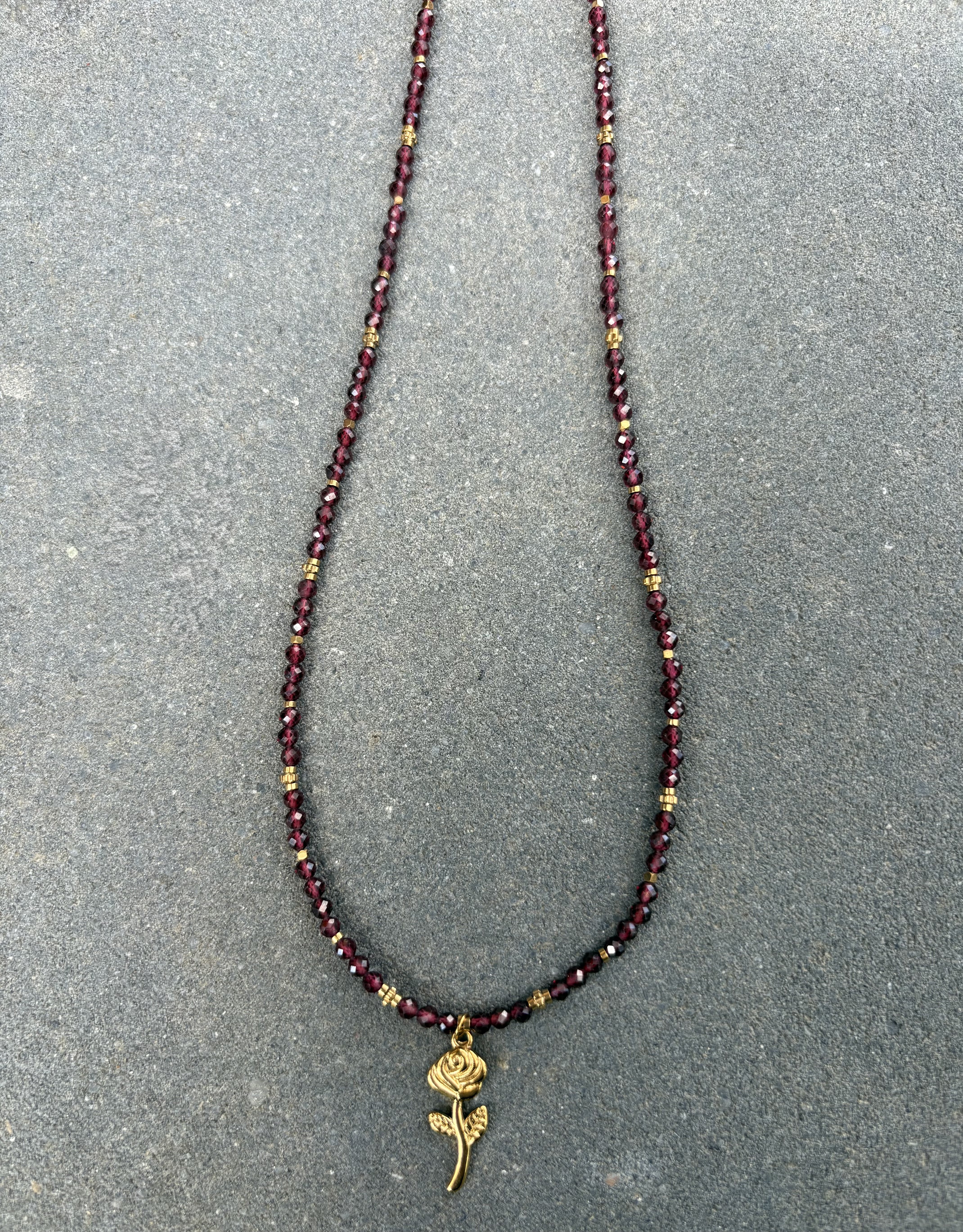 Naszyjnik Passion Rose/granat/hematyt