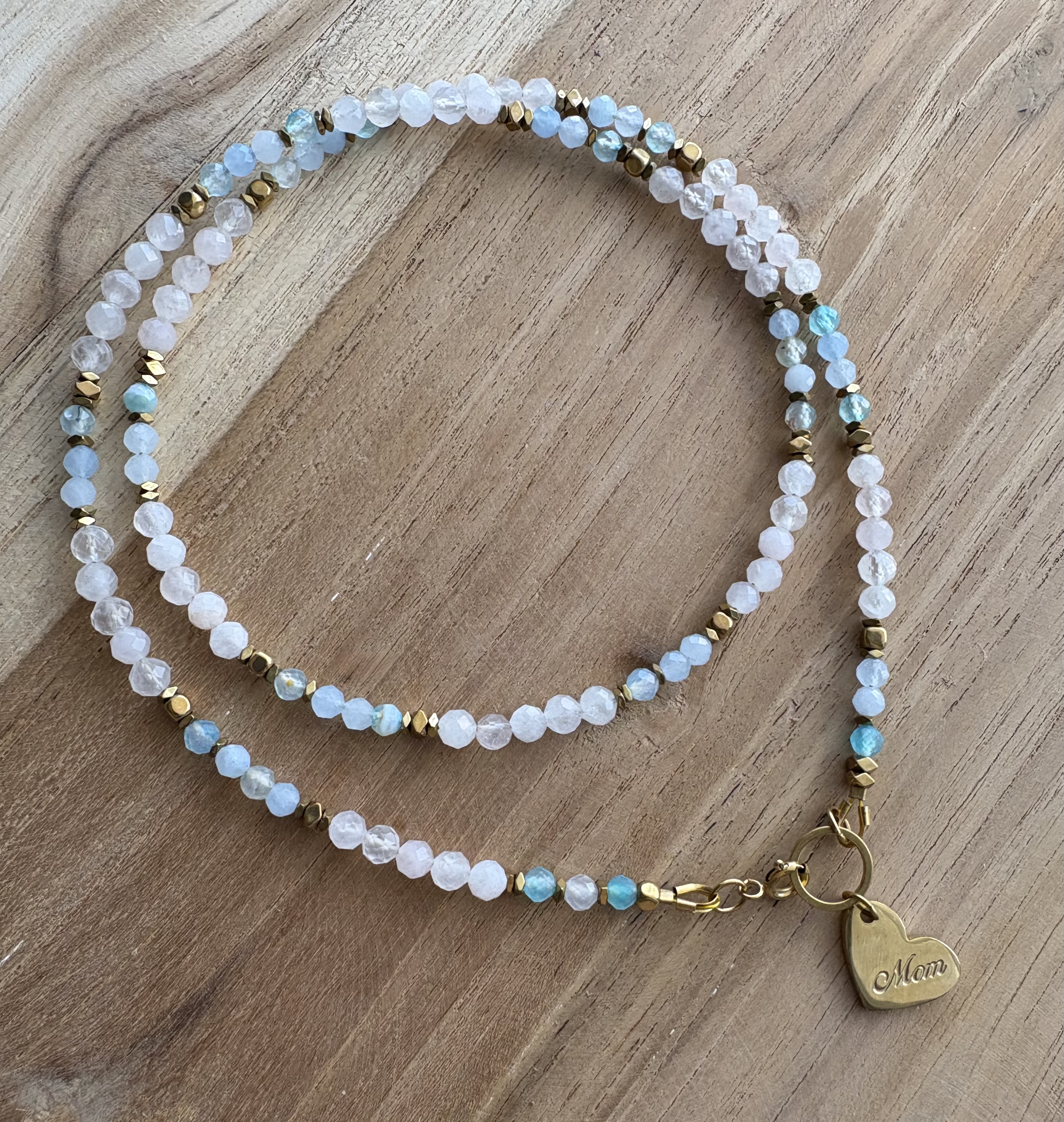 Naszyjnik Delicate Elegance/kwarc różowy/akwamaryn/agat/hematyt