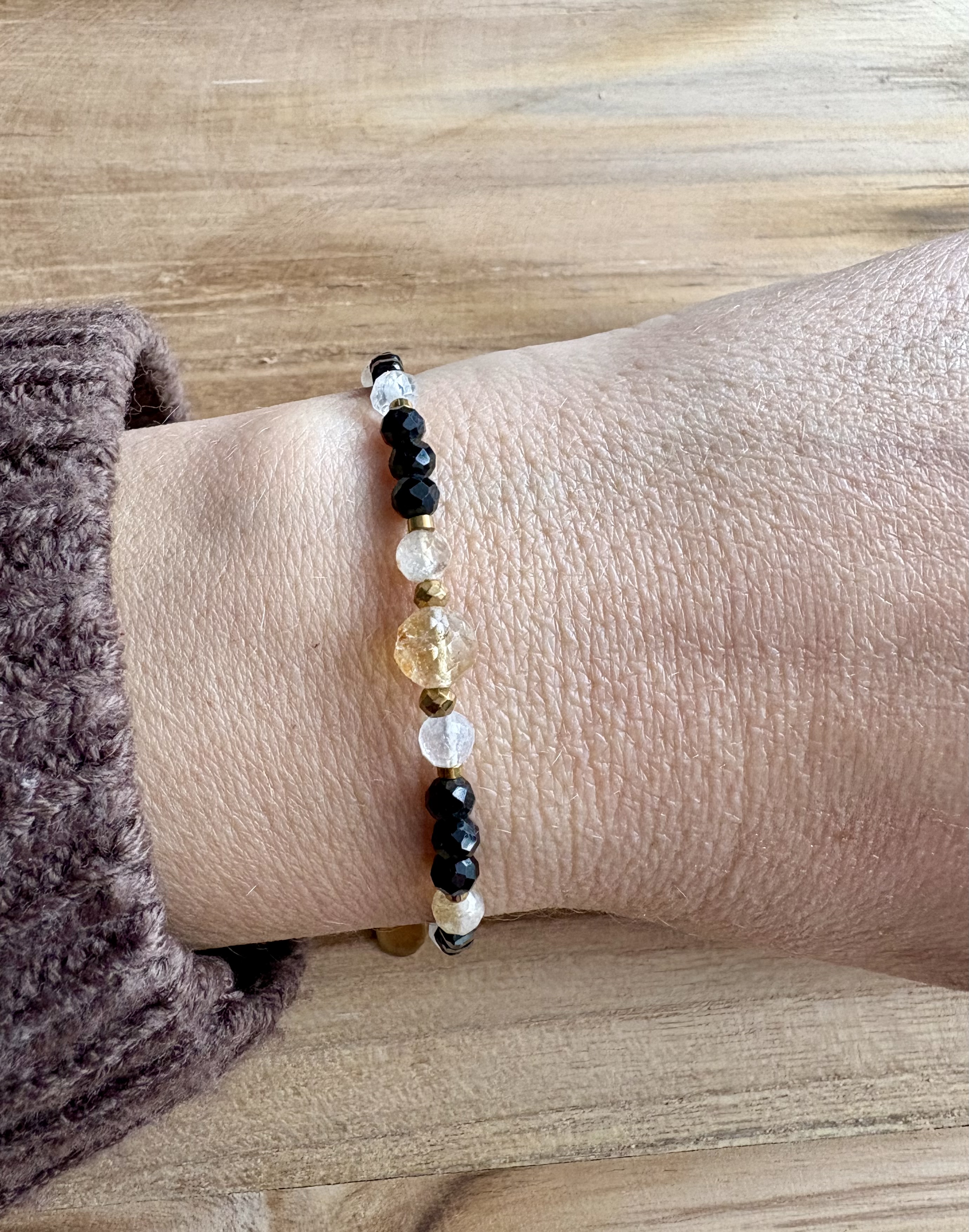 Bransoletka Honey Bee/cytryn/spinel/turmalin/hematyt