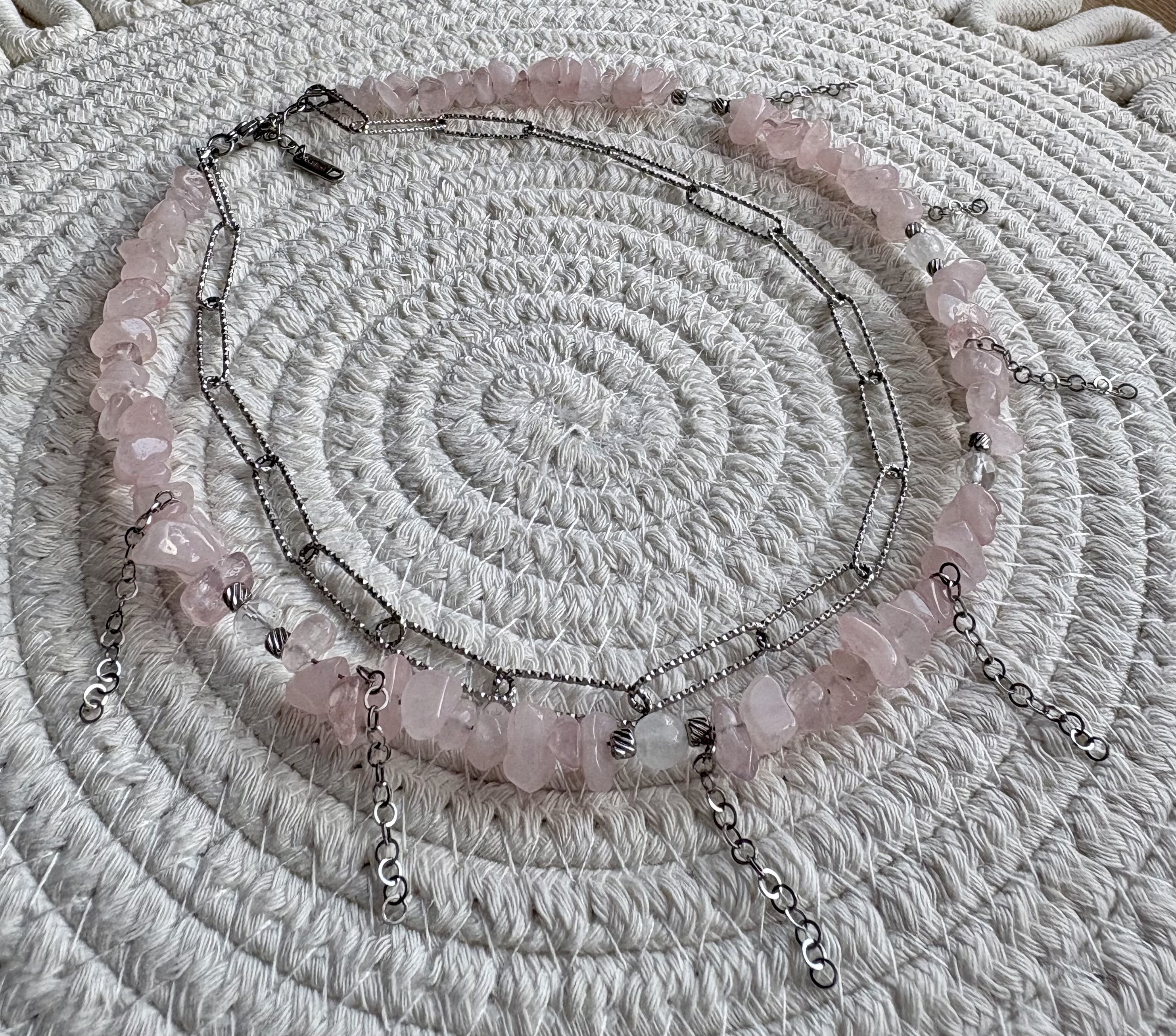 Kolia Rosy Queen/ kwarc różowy/ kryształ górski 